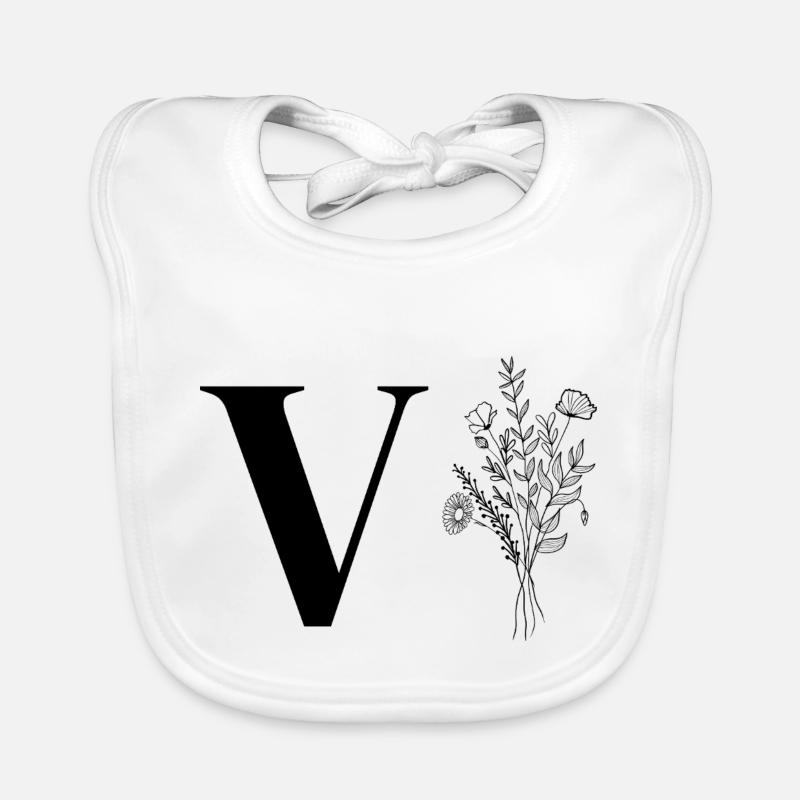 Minimalist flowers Organic Baby Bibs
