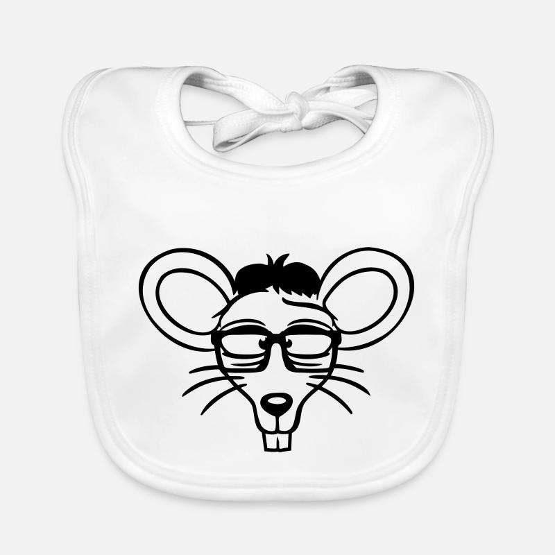 Maus Nerd Geek Hornbrille Schlau Intelligent Freak Baby Bio-Lätzchen