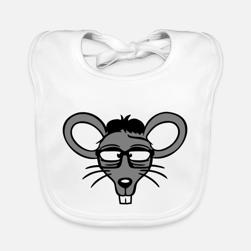 Maus Nerd Geek Hornbrille Schlau Intelligent Freak Baby Bio-Lätzchen