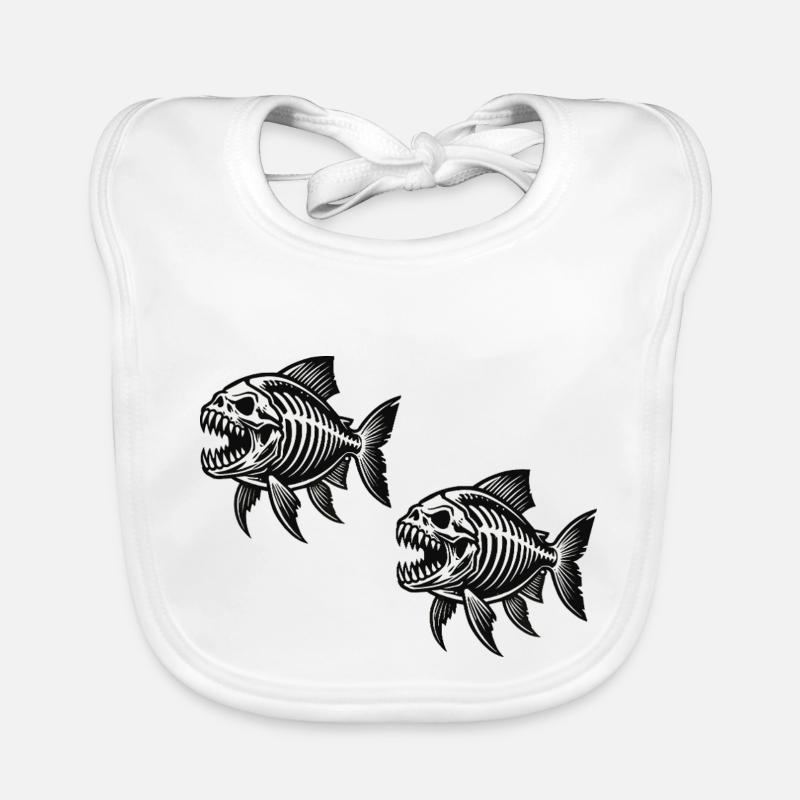 Squelette Piranha 2 Bavoir bio Bébé