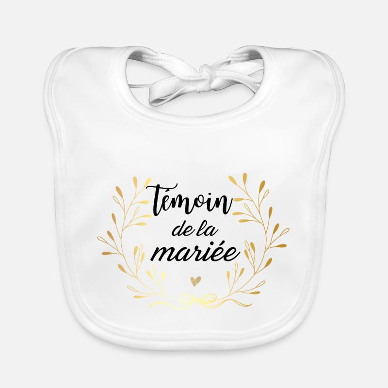 Témoin de la mariée couronne doré Bavoir bio Bébé
