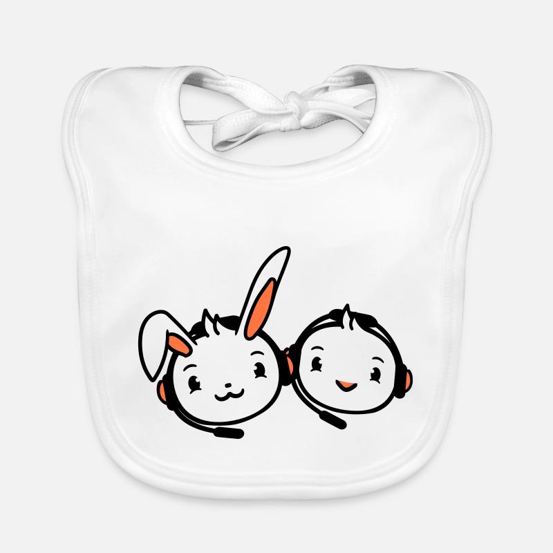 Bunny Bird Chick 2 Gamer Gaming Play Headset Organic Baby Bibs