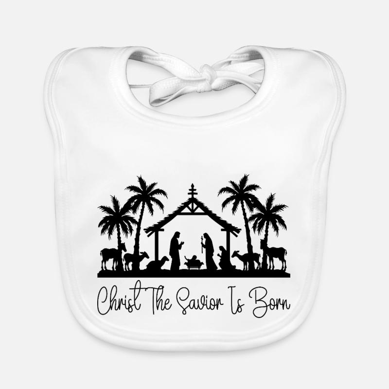 Christ the Savior is born Organic Baby Bibs