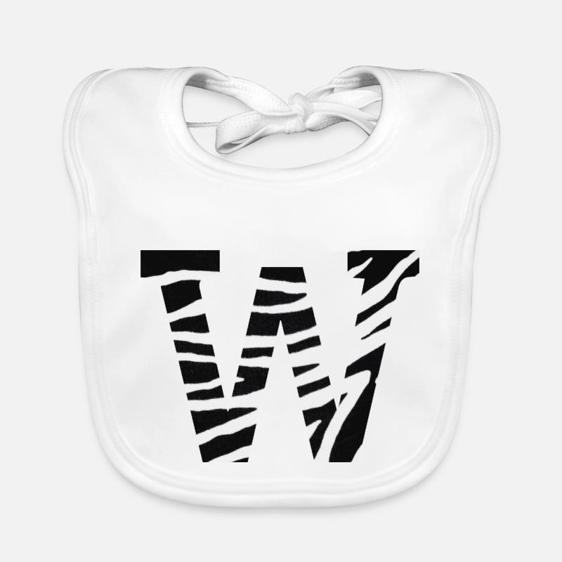 Letter w zebra Organic Baby Bibs