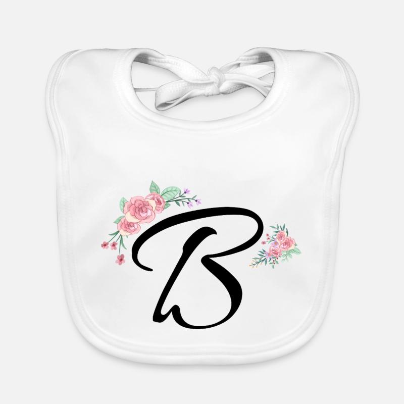 Buchstabe b Blumen Baby Bio-Lätzchen