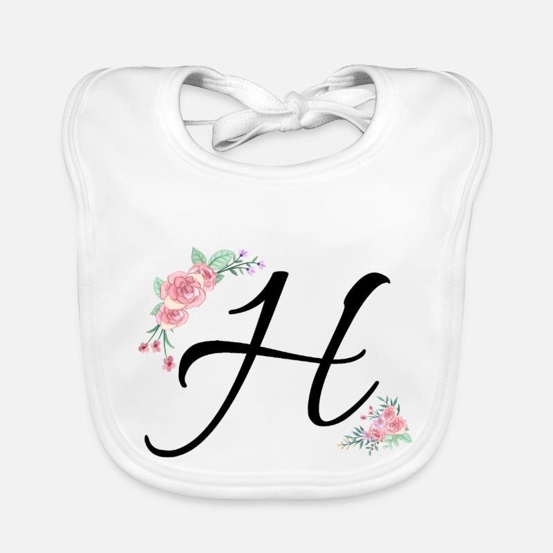 Lettre h fleurs Bavoir bio Bébé