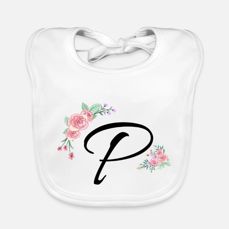 Lettre p fleurs Bavoir bio Bébé