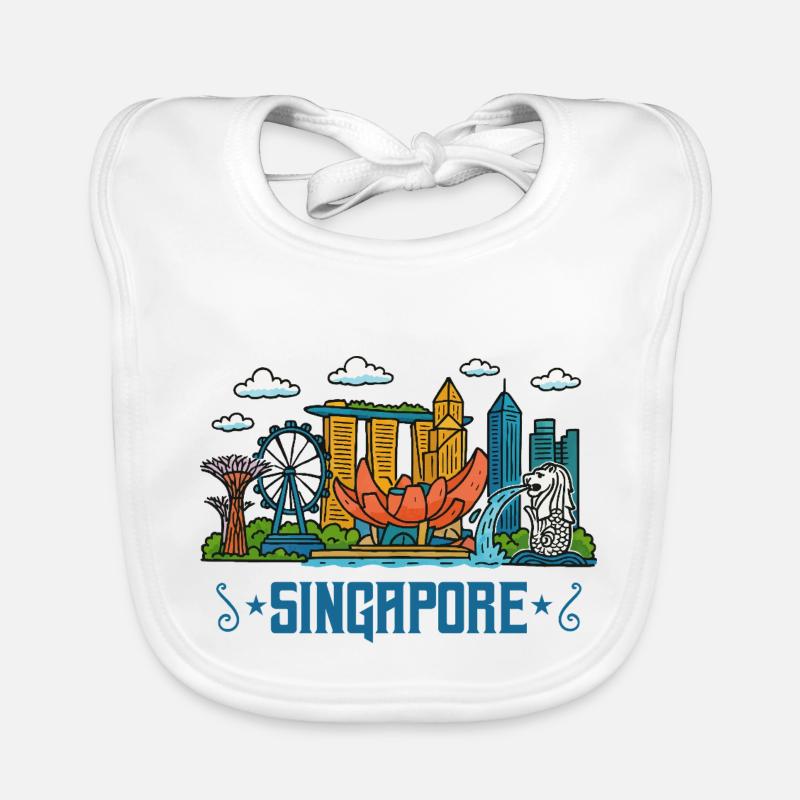 Singapour City Skyline Singapour Bavoir bio Bébé