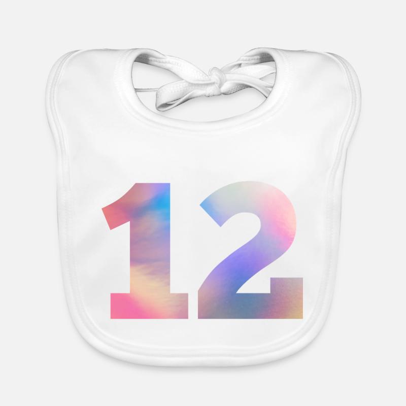 Numéro 12 coloré Bavoir bio Bébé