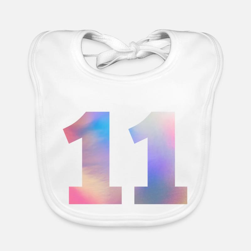 Numéro 11 coloré Bavoir bio Bébé