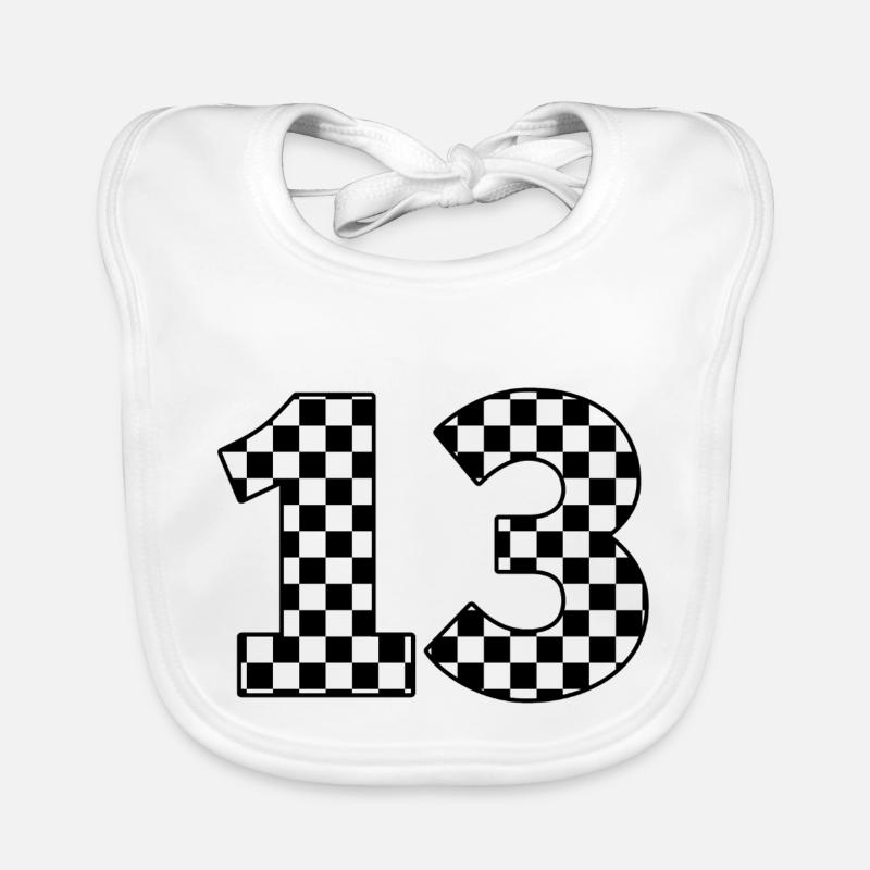Number 13 plaid Organic Baby Bibs