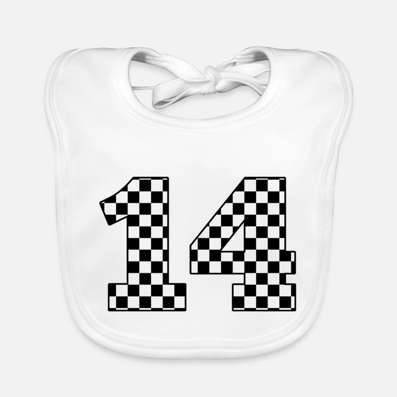Number 14 plaid Organic Baby Bibs
