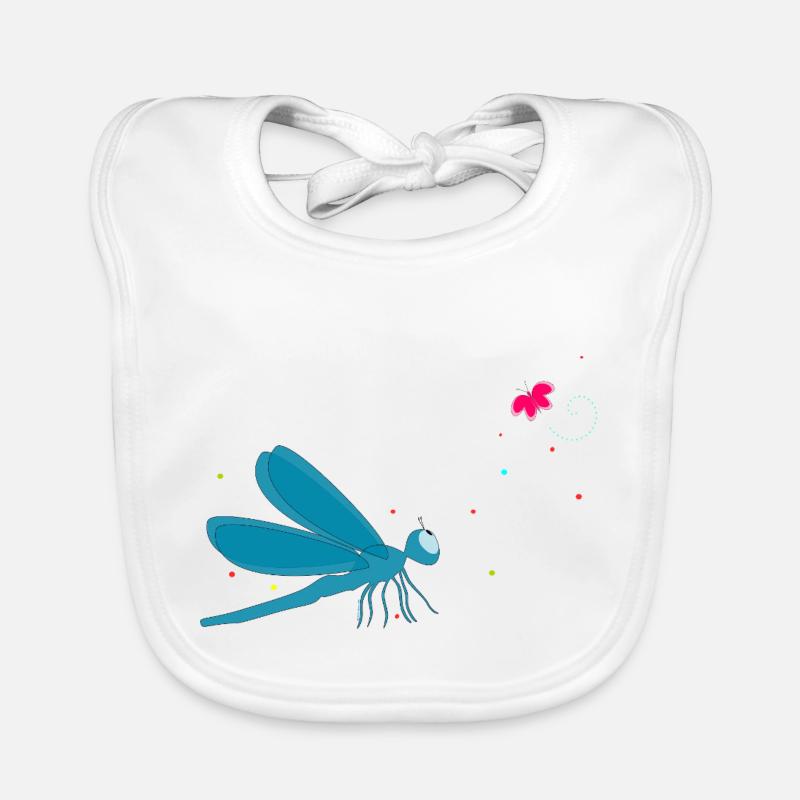 La libellule et le papillon Bavoir bio Bébé