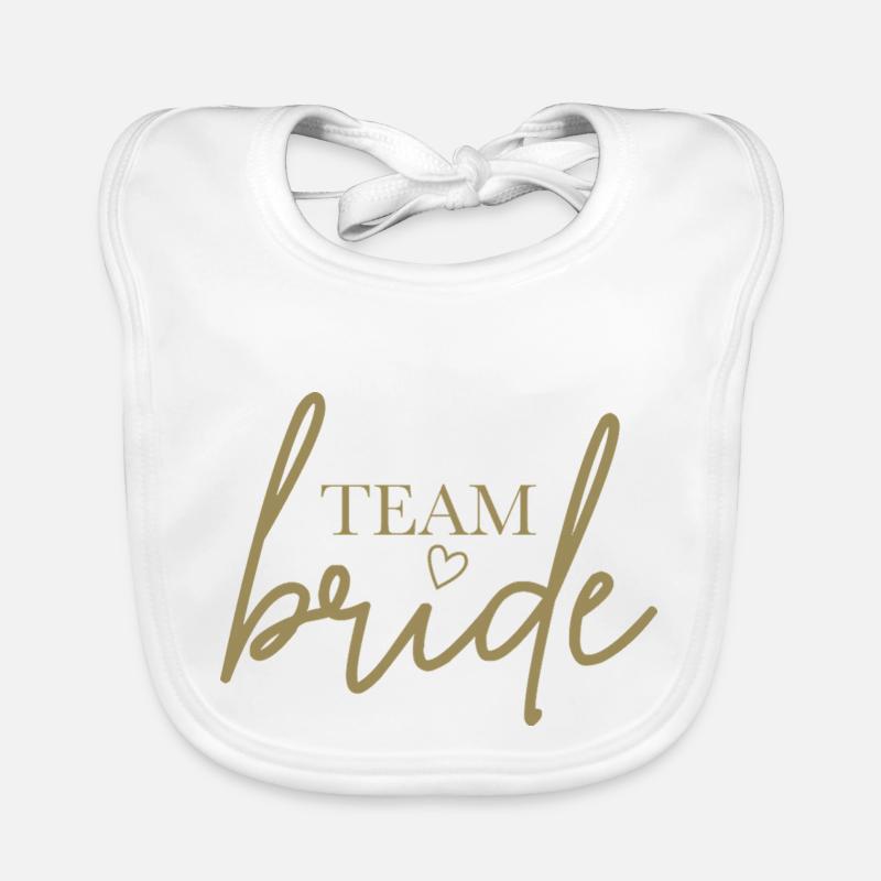 Team Bride mit Herz Baby Bio-Lätzchen