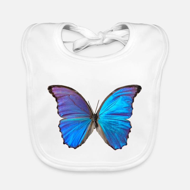 Blauer Schmetterling Baby Bio-Lätzchen