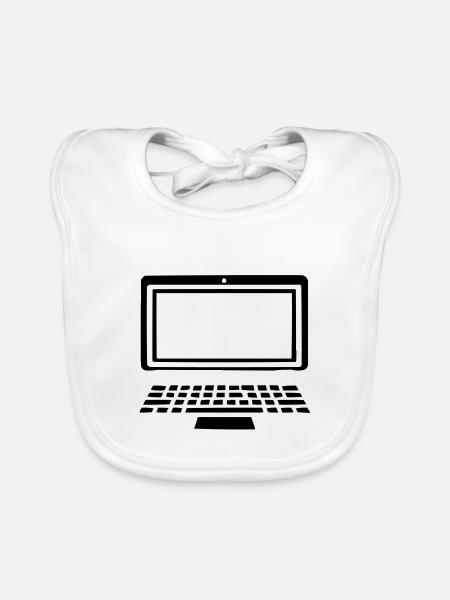 ordinateur portable - Bavoir bio Bébé - blanc - Devant