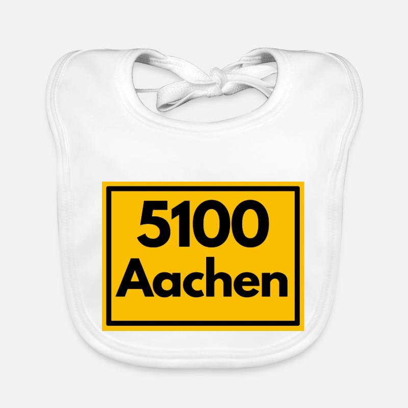 Panneau de la ville - puis rétro ancien code postal 5100 AACHEN Bavoir bio Bébé