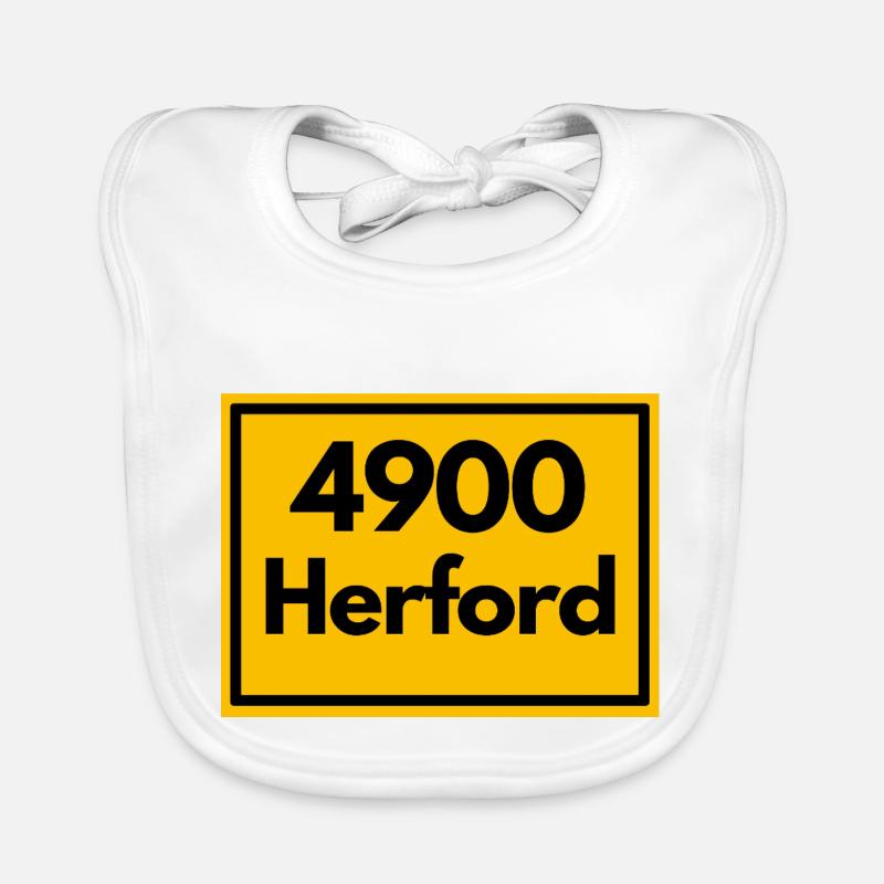 Panneau de lieu - puis rétro ancien code postal 4900 Herford Bavoir bio Bébé