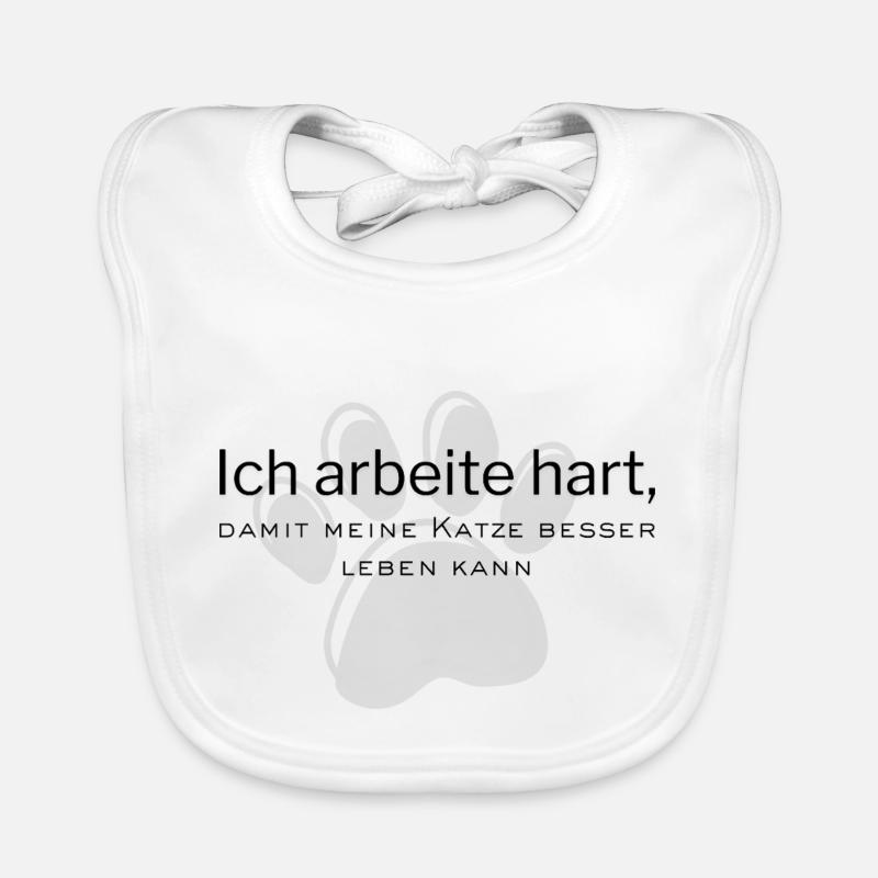 Ich arbeitehart, damit Katze besser leben kann Baby Bio-Lätzchen