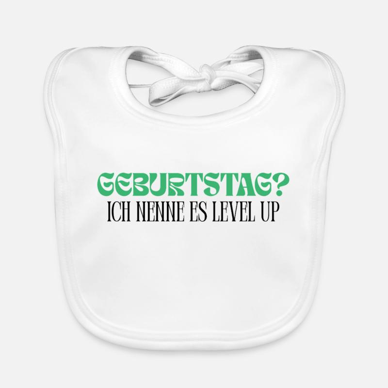 Geburtstag - ich nenne es Level Up Baby Bio-Lätzchen