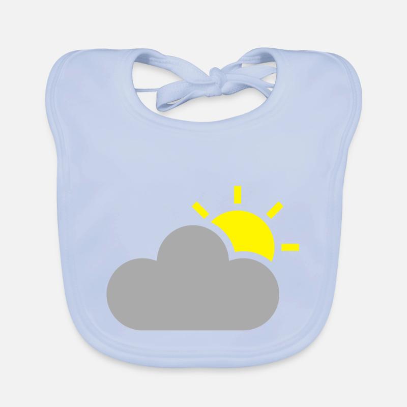 weather symbol - sun & cloud Organic Baby Bibs