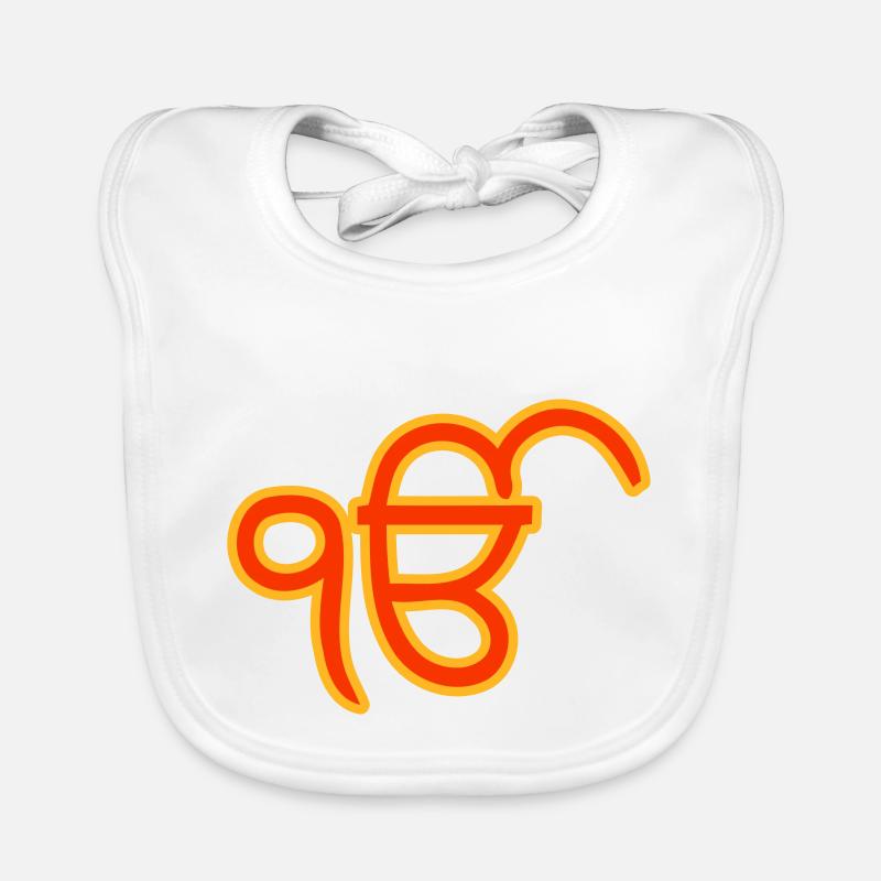 Ek Onkar - Organic Baby Bibs - white