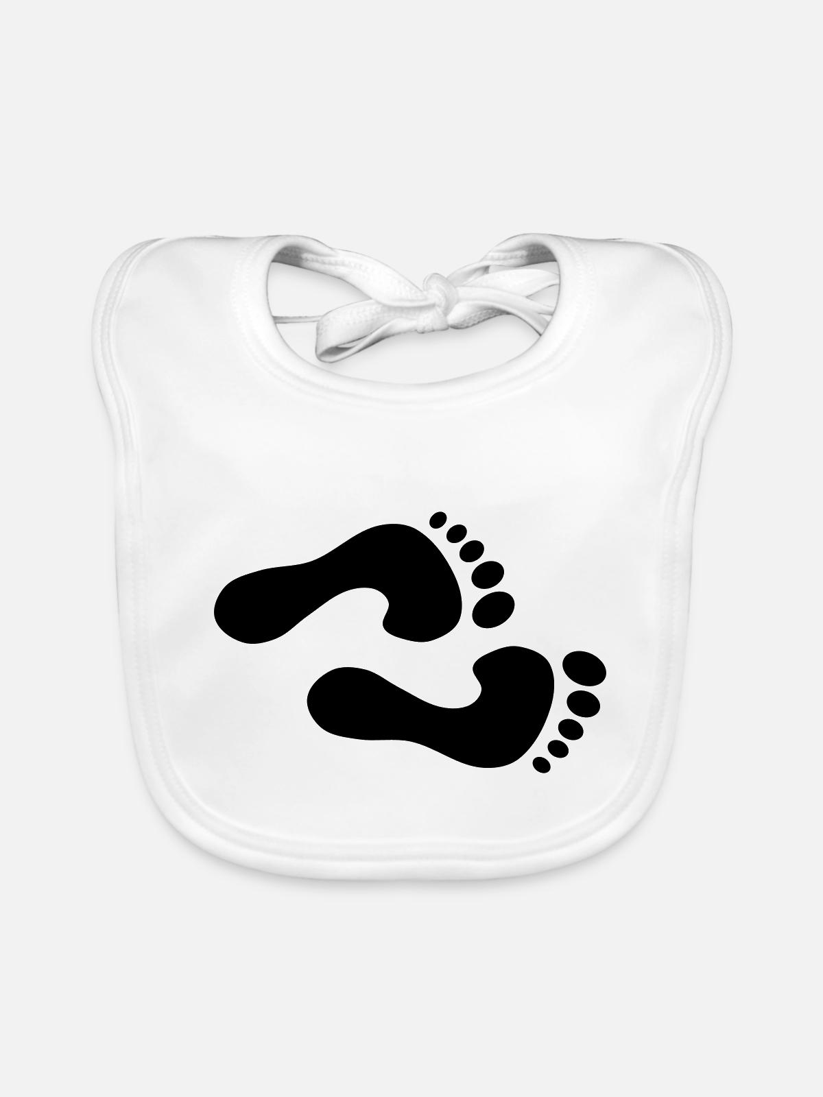 Füße - Baby Bio-Lätzchen - Weiß - Vorne