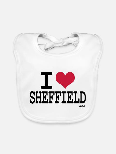 i love sheffield by wam - Organic Baby Bibs - white - Front