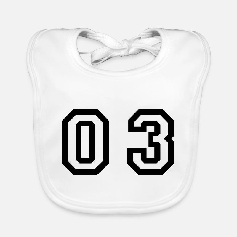 Nummer - 03 - null drei Baby Bio-Lätzchen