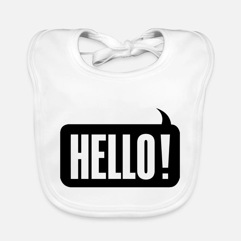 Hello! - Baby Bio-Lätzchen - Weiß