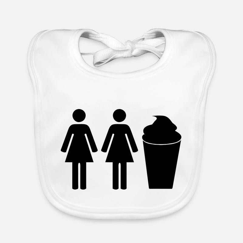 2 girls 1 cup - Bavoir bio Bébé - blanc