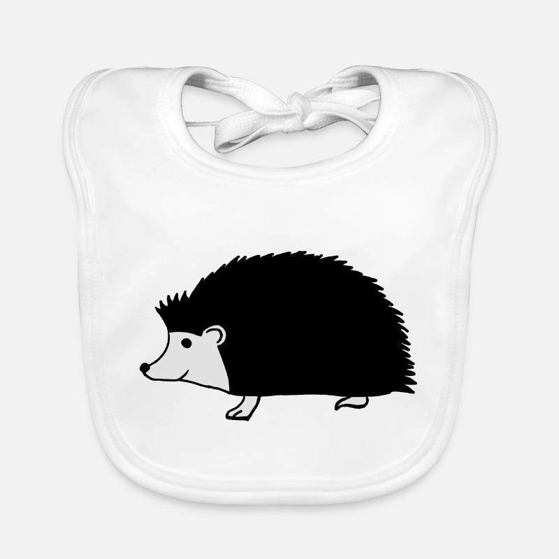 hand drawn hedgehog Organic Baby Bibs