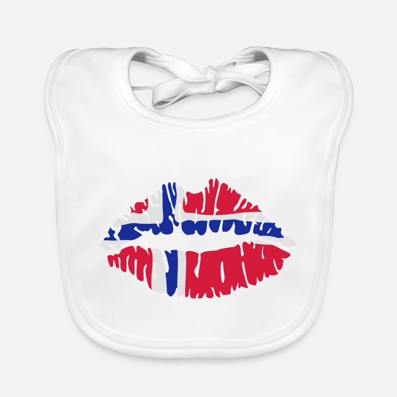 Drapeau Norvège lèvres Bavoir bio Bébé