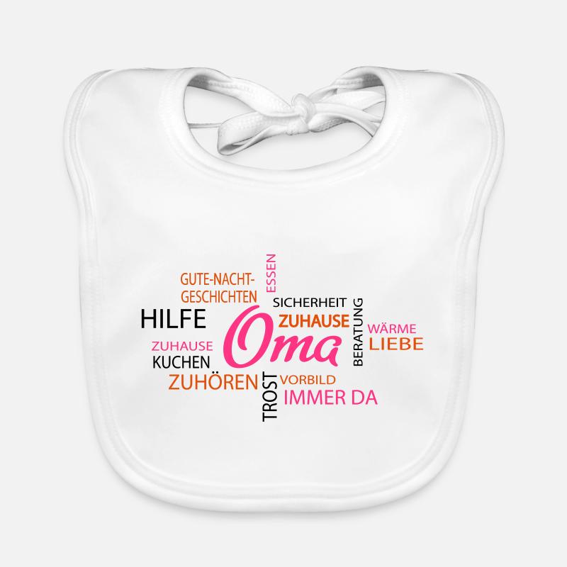 Oma - Baby Bio-Lätzchen - Weiß