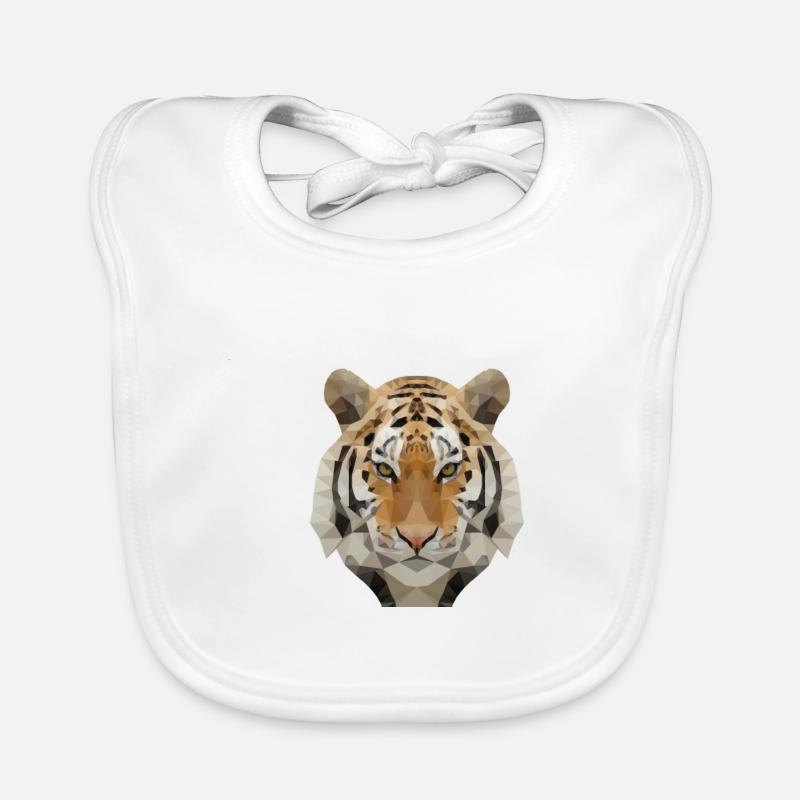 Low Poly Tiger Baby Bio-Lätzchen