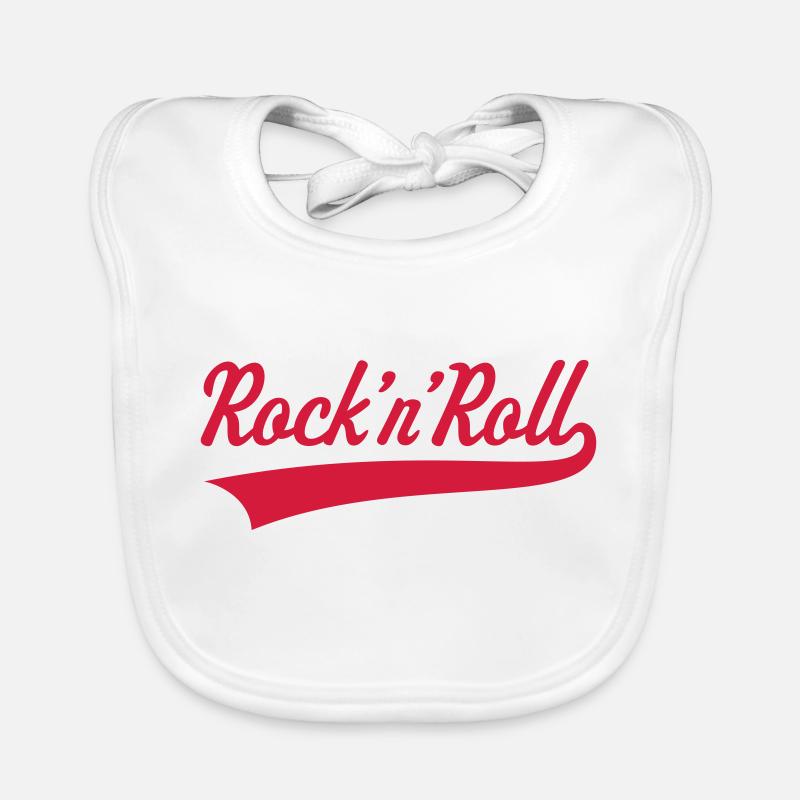 Rock 'n' Roll / Rock And Roll / Rock & Roll - Bavoir bio Bébé - blanc