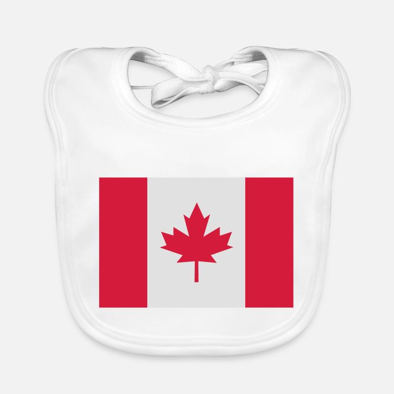 canada flag - Bavoir bio Bébé - blanc