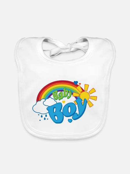 Rainbow Baby-Boy - Bavoir bio Bébé - blanc - Devant