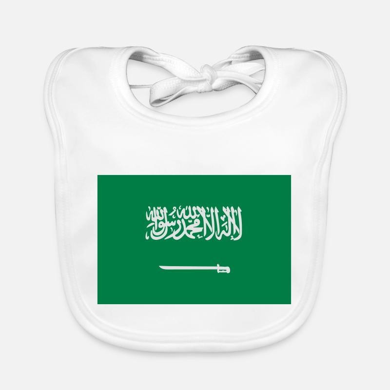 Drapeau national d'Arabie Saoudite - Bavoir bio Bébé - blanc