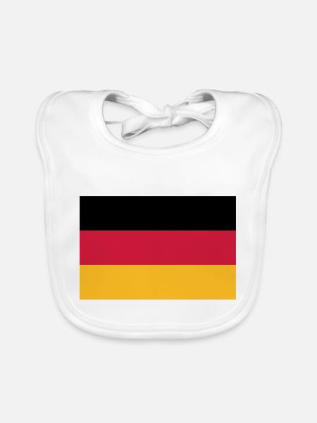 Germany flag - Organic Baby Bibs - white - Front