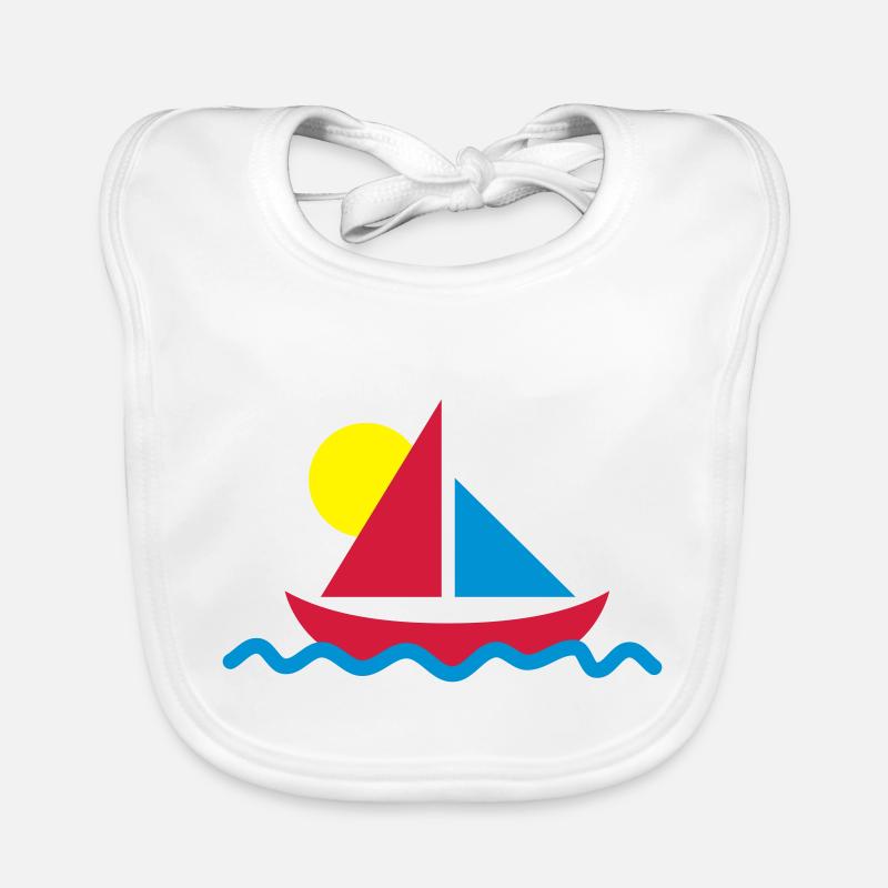 Segelboot mit Sonne Baby Bio-Lätzchen