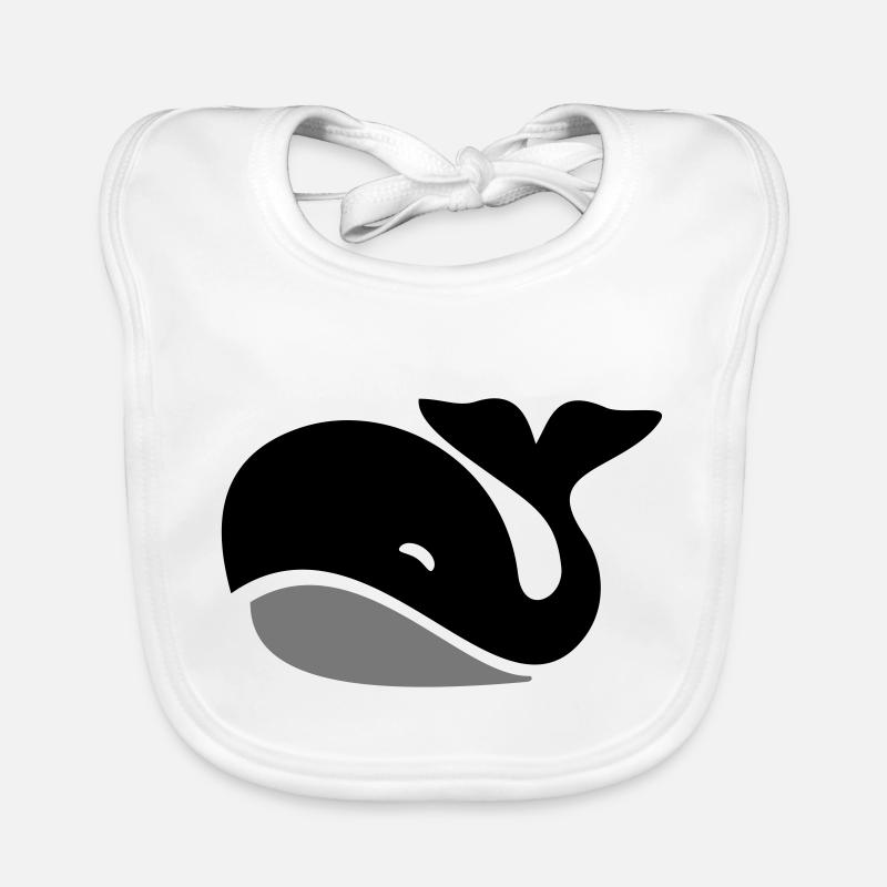 baleine - Bavoir bio Bébé - blanc