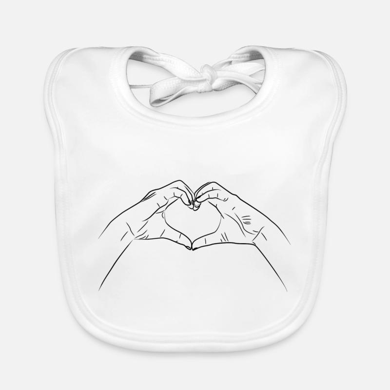 Hände formen Herz Geste Baby Bio-Lätzchen