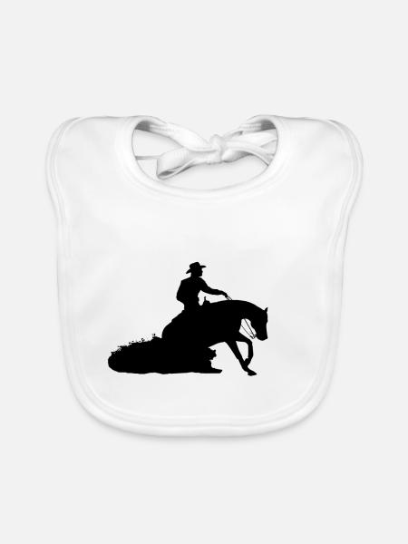 Équitation Western sliding stop - Bavoir bio Bébé - blanc - Devant