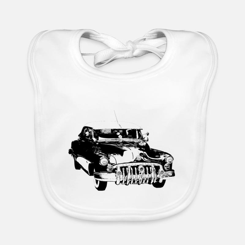 1950: Buick - Bavoir bio Bébé - blanc