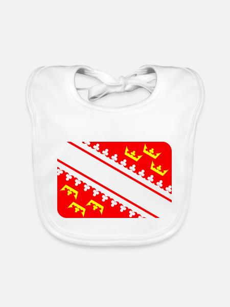 ALSACE FLAG round corner 400 dpi - Bavoir bio Bébé - blanc - Devant