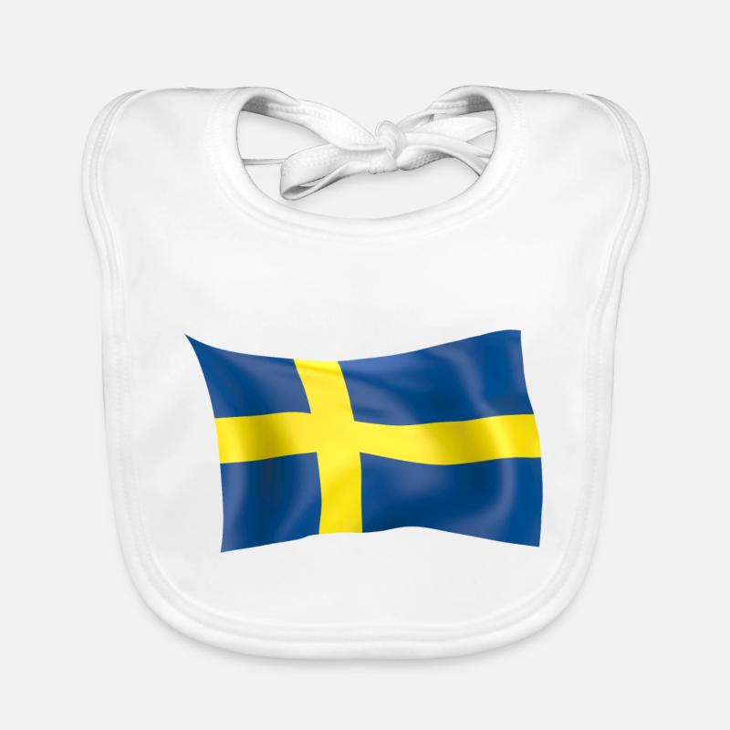 Drapeau de la Suède Bavoir bio Bébé