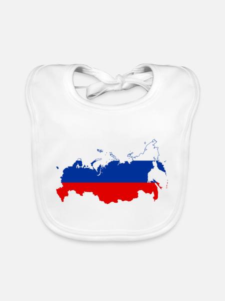 Russia - Organic Baby Bibs - white - Front