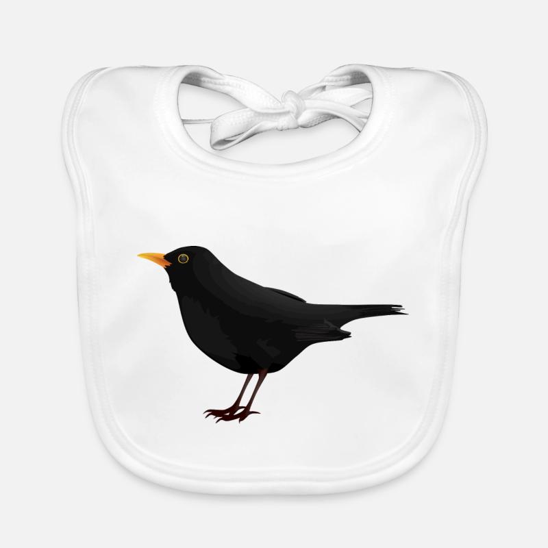 Blackbird Thrush Star Bird Gift Idea Organic Baby Bibs
