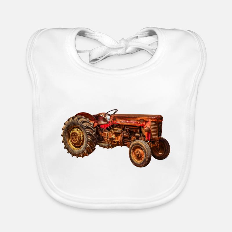 roter Traktor Oldtimer Baby Bio-Lätzchen